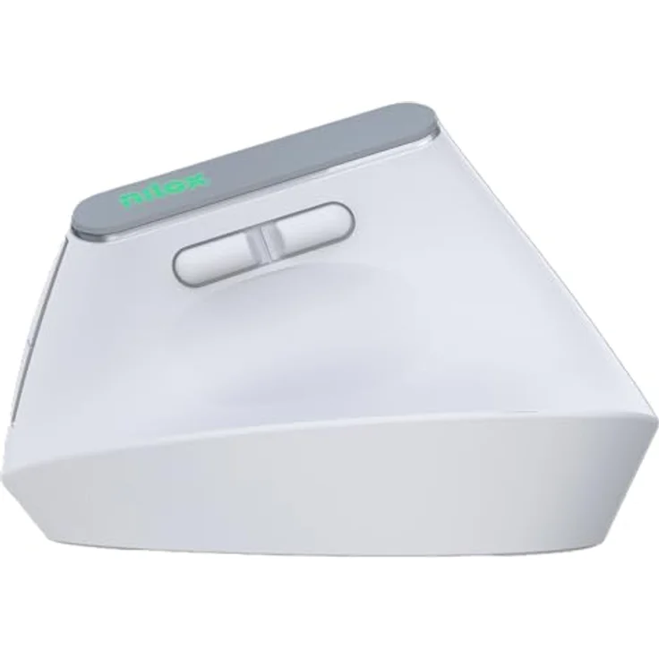 Nilox NXMOEVR01W, Kabellose vertikale Maus mit 1600 DPI, ergonomischem Design und mehrfarbiger Beleuchtung, weiss – Bild 1