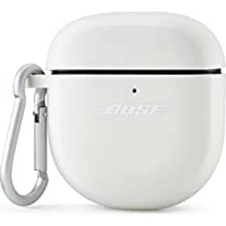 Bose Etui-Schutzhülle für die QuietComfort Earbuds II, Schutzhülle aus Silikon, mit Aluminiumkarabiner zum einfachen Anhängen, Soapstone