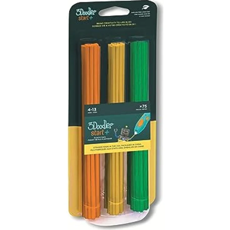 3Doodler 3DS-ECO-MIX2-75 Start Mix 2 Filament PLA, 75 Stück in Orange, Gelb und Grün – Bild 1