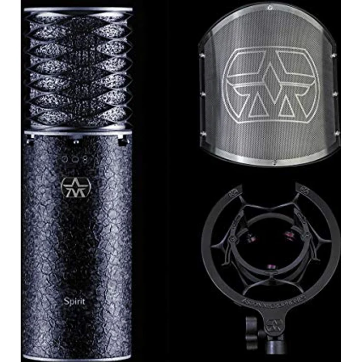 Aston Microphones Aston Spirit Black-Paket, Mikrofon mit Wellenförmigem Federkorb und integriertem Pop-Filter, Edelstahl-Gehäuse – Bild 5