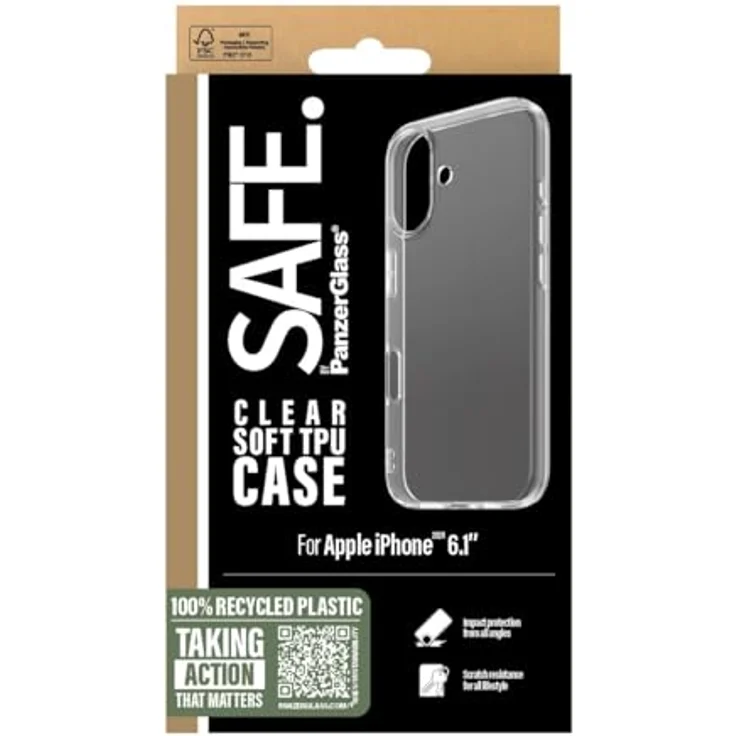 PanzerGlass SAFE TPU Case SAFE95896, transparent, Stoßschutz, kompatibel mit iPhone 16 – Bild 3
