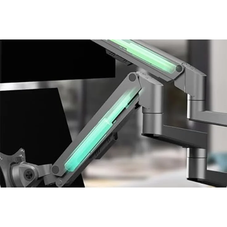 Icy Box IB-MS525-T, Monitorständer mit Tischhalterung für drei Monitore bis 30 Zoll, Silber, ergonomische Höhenverstellung, VESA 75x75mm/100x100mm – Bild 4