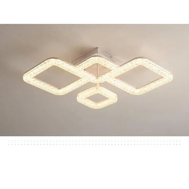 Eurotondisplay LED Deckenlampe DXF-2+2 mit Fernbedienung, dimmbar, Lichtfarbe/Helligkeit einstellbar, A+ Energieeffizienz, weiß/Bronze