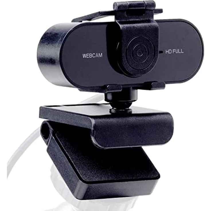 Midland W199 WebCam Full HD (2.10 Mpx), Webcam, Schwarz, USB 2.0, 1080p, integriertes Mikrofon