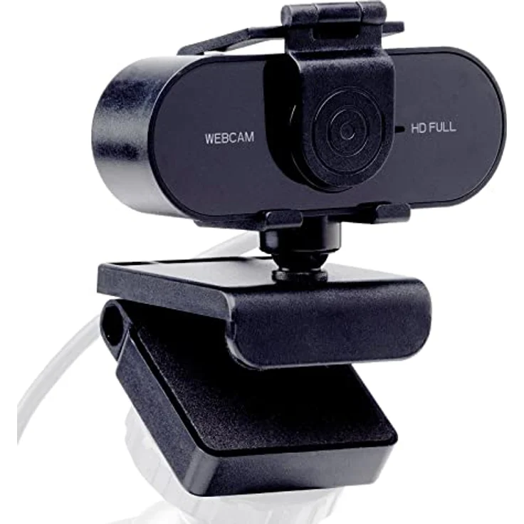 Midland W199 WebCam Full HD (2.10 Mpx), Webcam, Schwarz, USB 2.0, 1080p, integriertes Mikrofon