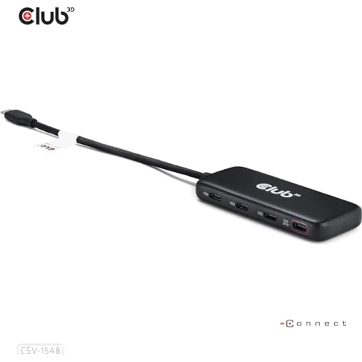 Club3D CSV-1548 USB Typ-C 4-Port 10G Daten-Hub mit PD3.0 Ladefunktion, kompaktes & schlankes Design – Bild 5