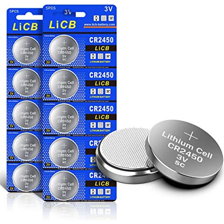LiCB CR2450 3V Lithium Knopfzellen, 10 Stück, hohe Zellenspannung, lange Lagerfähigkeit, 100% frisch – Bild 1