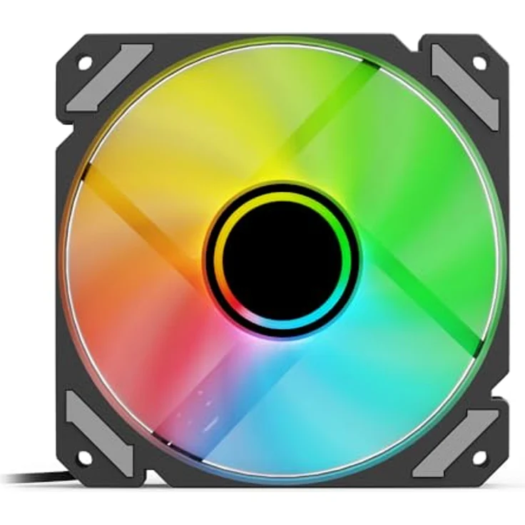 Sharkoon ARGB-Gehäuselüfter 120 mm, Reverse Modell mit Infinity-Spiegeleffekt, 500–1500 U/min, Schwarz – Bild 3
