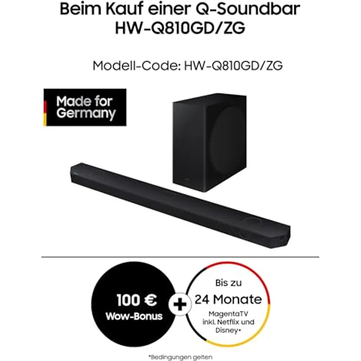 Samsung HW-Q810GD 5.1.2-Kanal Q-Soundbar für TV-Geräte, Bluetooth-Lautsprecher mit kabellosem Dolby Atmos / DTS:X, Q-Symphony, SpaceFit Sound Pro [2024] – Bild 2