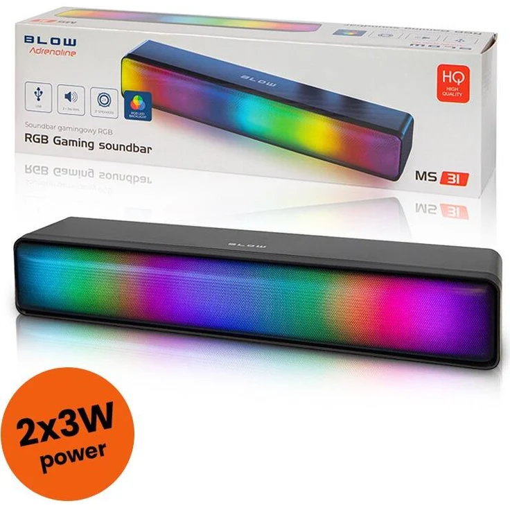 BLOW MS-31 Soundbar, PC Lautsprecher mit USB Stromversorgung und 3,5-mm-Audioanschluss, schwarz