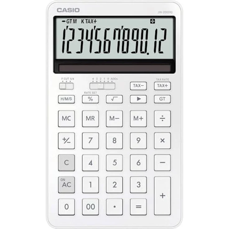 Casio Tischrechner FX-82WE, kompakter Taschenrechner mit 12-stelligem LC-Display, weiß, Solar-/Batteriebetrieb, vielfältige Rechenfunktionen – Bild 2