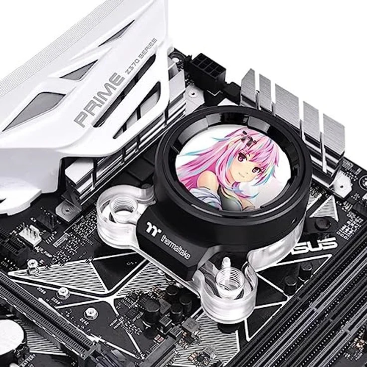Thermaltake Pacific MX2 Ultra CPU Waterblock PC-Wasserkühlung Prozessor-Kühler 2,1"-LCD-Display LGA1700 kompatibel Temperatursensor GIF-Dateien Schwarz – Bild 5