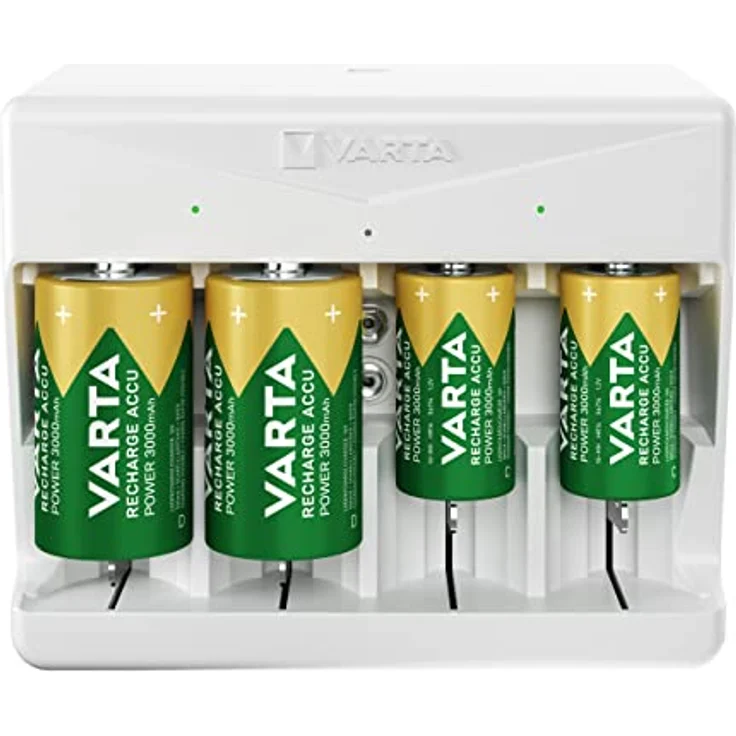 VARTA Akku Ladegerät, Batterieladegerät für wiederaufladbare Batterien, lädt 2 oder 4 AA, AAA, C, D oder 1x 9V gleichzeitig, Universal Charger, mit Sicherheitsabschaltung, unbestückt – Bild 5