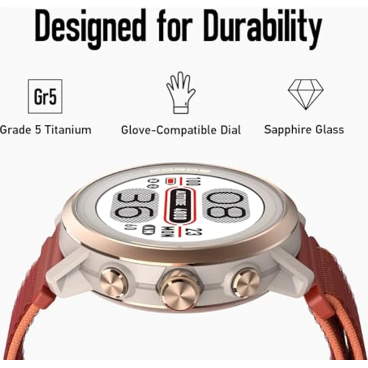 COROS APEX 2 Outdoor GPS-Uhr, 1,2" Saphirglas-Titan, 14 Tage Akkulaufzeit, Herzfrequenzmesser, Schlafüberwachung, Dusty Pink – Bild 3