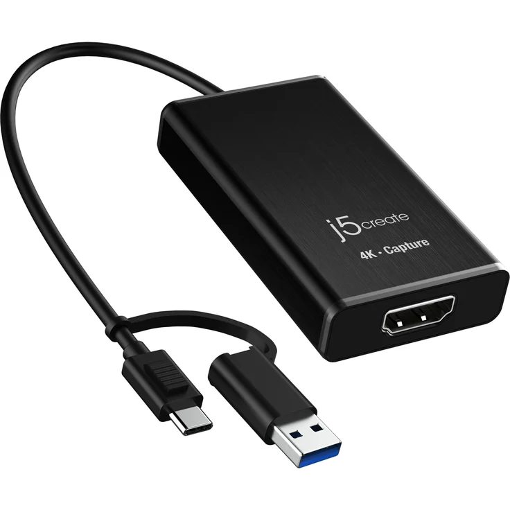j5Create JVA11-N HDMI™ 4K Capture Card, USB 3.2 Gen 1, 3840 x 2160 P, Schwarz