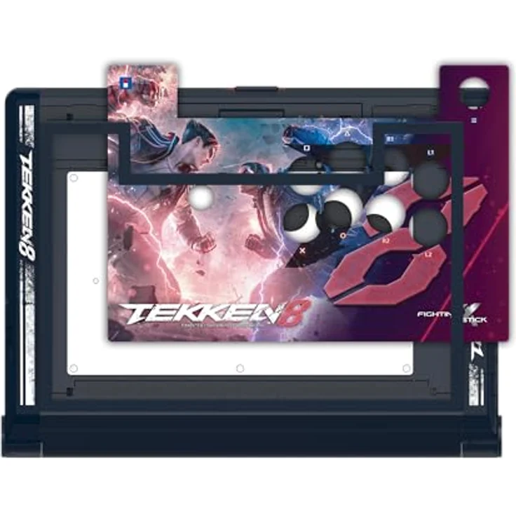 HORI Fighting Stick Alpha - Tekken 8, Gaming Controller für PS4, PS5 und PC mit individuell anpassbarem Gehäuse, Mehrfarbig – Bild 2