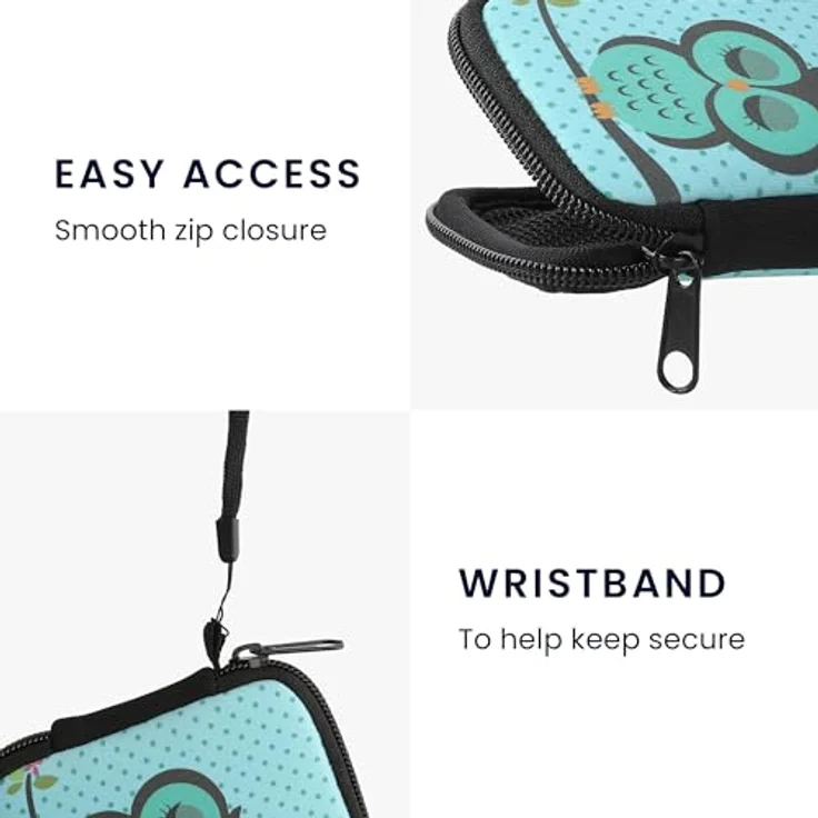 kwmobile In-Ear Kopfhörer Tasche - Neopren Cover Case - Innenmaße - Türkis Braun Mintgrün - Wasserabweisend - Kompatibel mit Airpods, Sony WF-1000XM4, Galaxy Buds, Huawei Freebuds 4i, JBL Tune 230 NC TWS, Jabra Elite 7 Pro – Bild 4