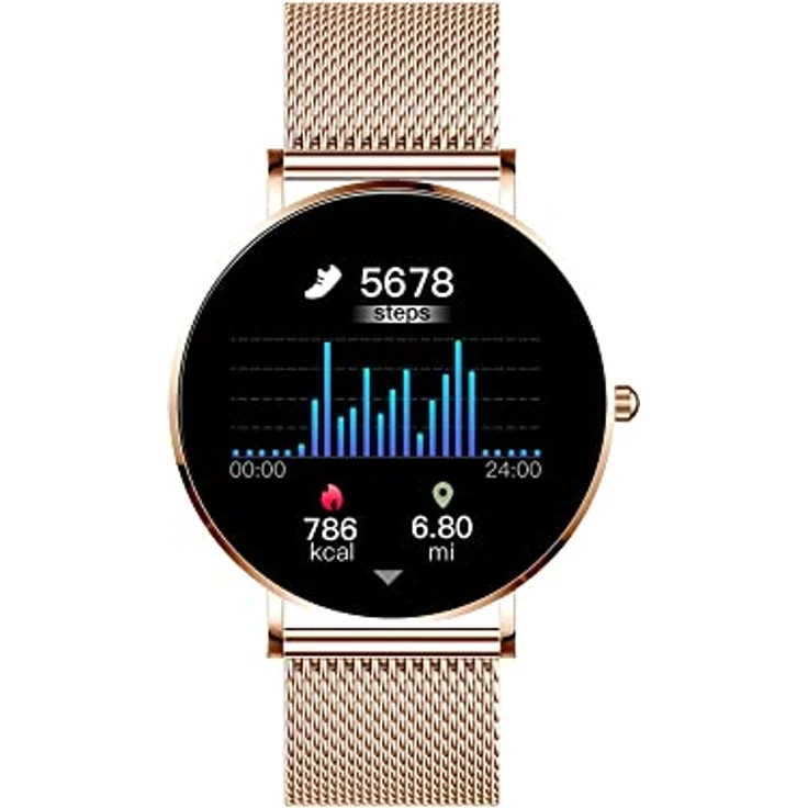 XCOAST Damen Smartwatch SIONA 2, iOS & Android, Rosegold (hell), AMOLED Display, 6,9mm flach, Fitnesstracker Damen, Blutsauerstoff, Herzfrequenz, Blutdruck, wasserfest – Bild 3
