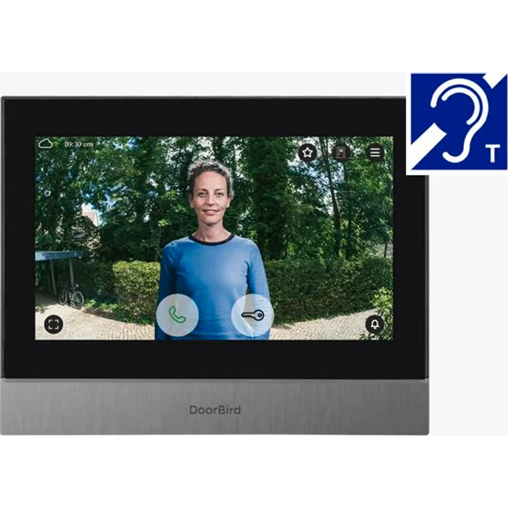 DoorBird A1104T, 17,8 cm (7"), IPS, 1024 x 600 Pixel, Kapazitiv, Edelstahl, Schwarz, HD-Video- und Audioanrufe, Smart-Home-Integration