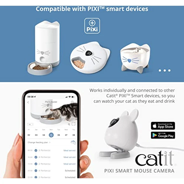 Catit Pixi Smart Mauskamera, Kamera im Maus Design, kostenlose App, Katzenkamera, Haustierkamera – Bild 4