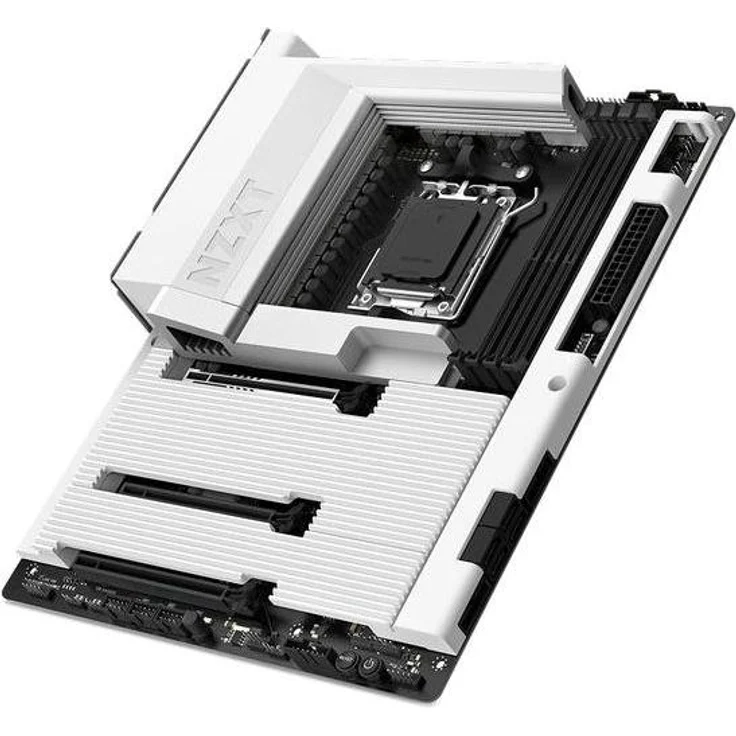 NZXT N7 B850 WiFi White, AM5 Mainboard mit dual-channel DDR5, 2.5 Gigabit Ethernet und Wi-Fi 6E