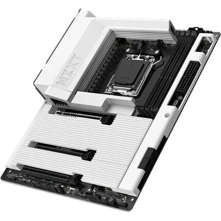 NZXT N7 B850 WiFi White, AM5 Mainboard mit dual-channel DDR5, 2.5 Gigabit Ethernet und Wi-Fi 6E