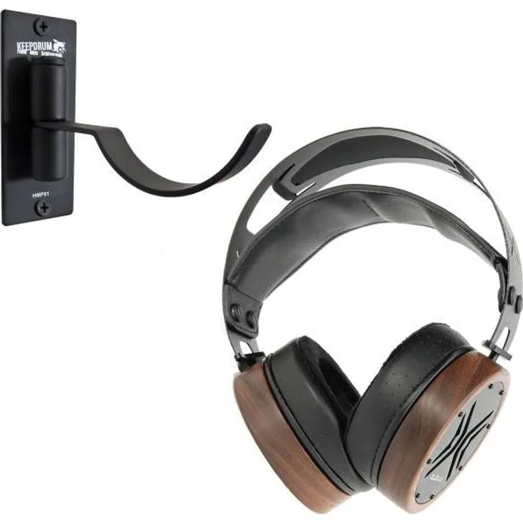 OLLO Audio X1 1.0, Offene Studio-Kopfhörer mit Wandhalter und KI-Kalibrierung, schwarz/braun