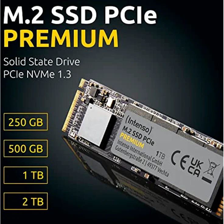 Intenso 2TB M.2 SSD PCIe Premium, bis zu 2100 MB/s, (PCI Express Gen.3x4 NVMe 1.3, Solid State Drive) – Bild 3