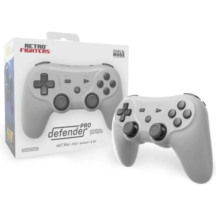 Retro Fighters Defender Pro BT, Wireless Controller in Grau mit programmierbaren Tasten und Bluetooth-Kompatibilität für PS1, PS2, PS3 und PC – Bild 10