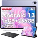 Blackview Mega1 Tablet 12 Zoll Top Gaming Tablet, 16GB RAM+256GB ROM(2TB TF), Android 13 Helio G99 Octa Core, 4G LTE, 5G WiFi, 2.4K FHD Widevine L1 mit Netflix 1080p, 8800mAh, 50MP+13MP Kamera, 33W, GPS, Schwarz