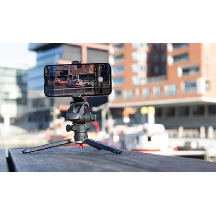 Rollei Creator Grip Ministativ, Dreibeinstativ für Kompaktkameras und Smartphones, 360° drehbarer Kopf, rutschfester Halt, leicht und kompakt – Bild 6