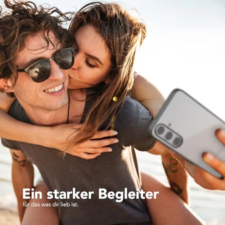 EAZY CASE Clear Hybrid Bumper Hülle kompatibel mit Samsung Galaxy S24 Plus, ultraschutz mit Kameraschutz, stoßfest, kratzfest, anthrazit grau – Bild 2