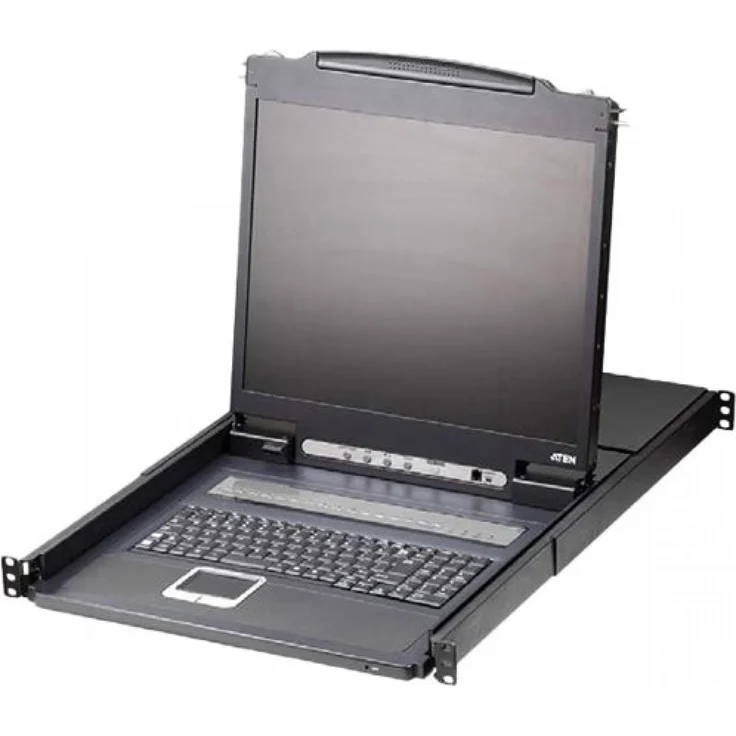 Aten CL1308N GB KVM Switch 8-Port, 48,26 cm (19 Zoll) LCD, USB/PS2/VGA, Schwarz, kompakte 1U Bauweise, maximale Auflösung 1280 x 1024 bei 75 Hz