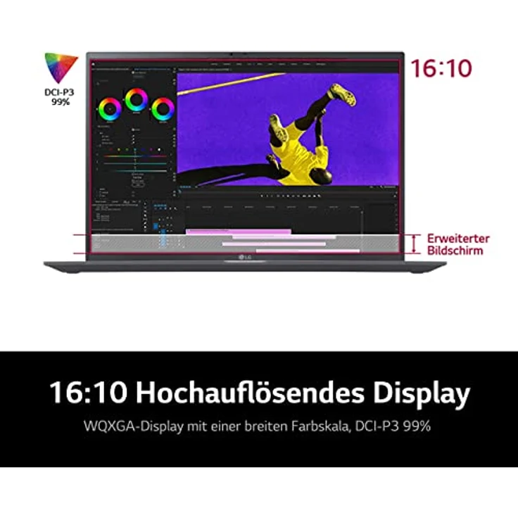 2023 LG Gram 17 Zoll Ultralight Notebook - 1.350g Intel Core i7 Laptop (16GB RAM, 512GB SSD, 20h Akkulaufzeit, 16:10 Entspiegeltes IPS-Display, Thunderbolt 4, Win 11 Home, Mirametrix) - Grau – Bild 4