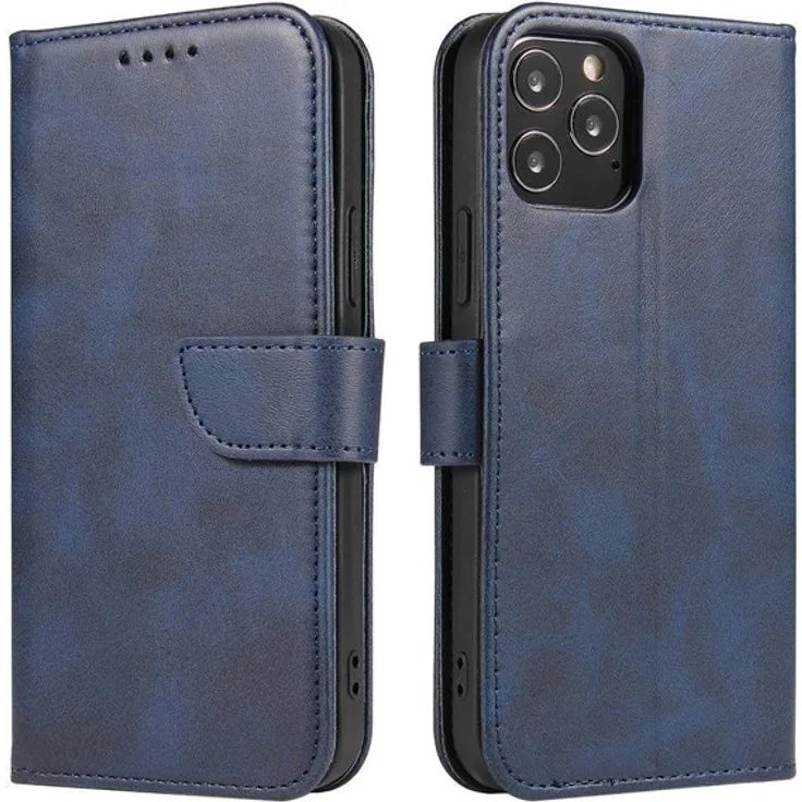 Hurtel Magnet Case für Poco M4 Pro 5G, elegantes Flip-Design mit Standfunktion, Blau