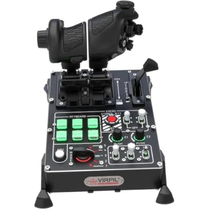 VIRPIL Controls VMAX Prime Throttle, Premium-Zweimotoriger Gashebel mit 7 Achsen, 49 Tasten, einstellbaren Rastpunkten und Austauschbaren Tastenmodulen für PC – Bild 5