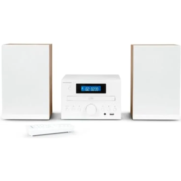 Thomson MIC121BT White, Bluetooth Kompaktanlage mit CD-Player, USB-Anschluss und FM-Radio, 50 W
