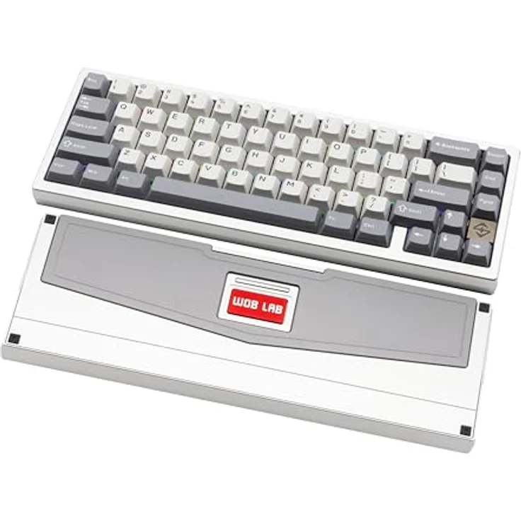 CutiePcs WOBKEY Zen 65 Mechanische Tastatur, CNC-Aluminiumgehäuse, Hot-Swappable, Tri-Mode (BT/2,4G/USB-C), RGB-Beleuchtung, QMK/VIA, für Mac & Windows geeignet (Lite Silber) – Bild 1