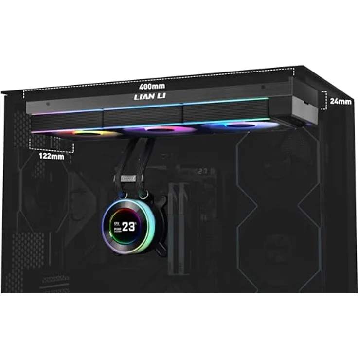 Lian-Li Hydroshift II LCD-C 360CL ARGB, CPU Wasserkühler mit 2500 RPM, Schwarz – Bild 3