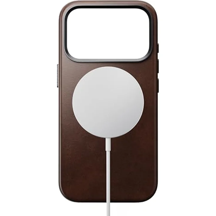 NOMAD Traditional Leather Case für iPhone 17 Pro, Echtleder Schutzhülle in Rustic Brown, MagSafe-kompatibel, mit erhöhtem Rand und Mikrofaserauskleidung – Bild 2