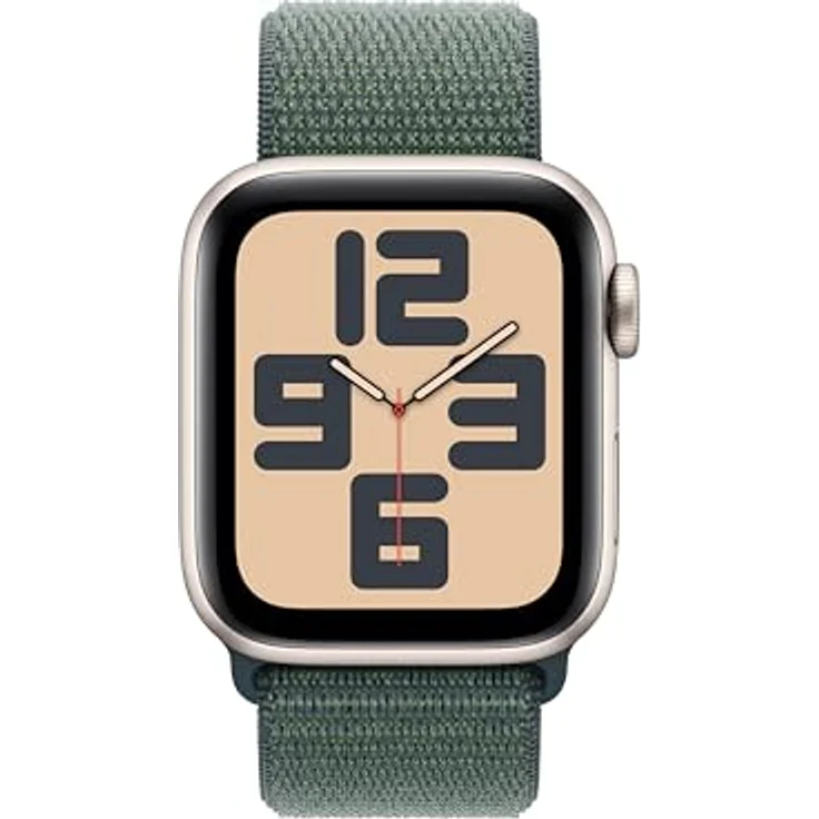Apple Watch SE (2. Generation) GPS 40 mm Smartwatch in Polarstern mit Sport Loop in Seegrün - Fitness und Schlaftracker, Unfallerkennung, Retina Display – Bild 2