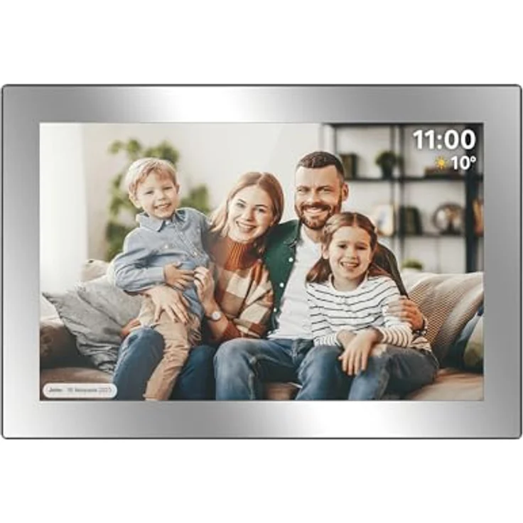 Kruger&Matz FRAMEO KM1101, Digitaler Fotorahmen 10,1" mit 1280 x 800 px, Wi-Fi, 16 GB intern, erweiterbar, Spiegelrahmen – Bild 4