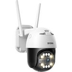 ZOSI 5MP 3K Pan/Tilt WLAN Überwachungskamera Aussen, 355°/140° Schwenkbar IP Kamera mit Plug-in Strom, 8X Digital Zoom, Personenerkennung, C296