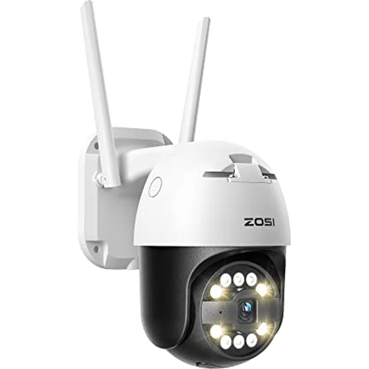 ZOSI 5MP 3K Pan/Tilt WLAN Überwachungskamera Aussen, 355°/140° Schwenkbar IP Kamera mit Plug-in Strom, 8X Digital Zoom, Personenerkennung, C296 – Bild 1