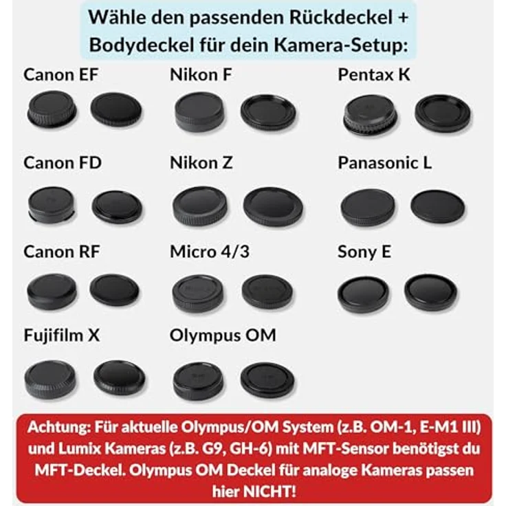 LENS-AID Lens-Aid Set Gehäusedeckel + Objektivdeckel (hinten) für Pentax K Mount, passgenau und optimaler Schutz für Kamera und Objektiv – Bild 4