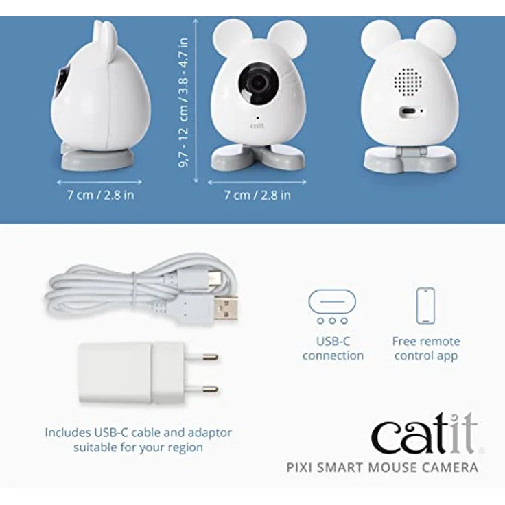 Catit Pixi Smart Mauskamera, Kamera im Maus Design, kostenlose App, Katzenkamera, Haustierkamera – Bild 6