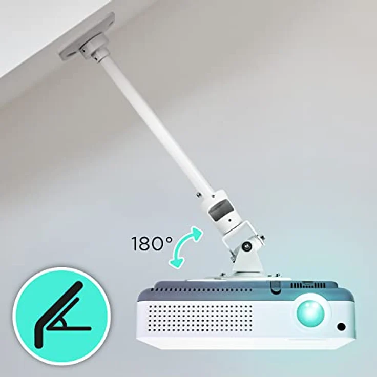 Duronic PB08XL Beamer Halterung | Projektor Deckenhalterung | Universal Wandhalterung | Halterung für Video-Projektor | drehbar und schwenkbar | Heimkino | Traglast bis zu 13,6 kg | 360° Rotation – Bild 5