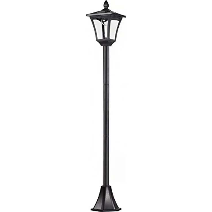 Outsunny Solar Gartenlaterne Laterne Wegleuchte mit LED 40 Lumen Schwarz 18 x 18 x 160cm – Bild 1