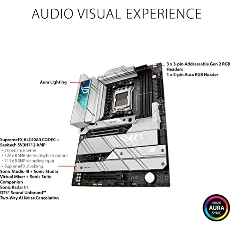 Asus ROG Strix X670E-F Gaming WiFi, ATX Mainboard mit AMD AM5 Sockel, bis zu 128 GB DDR5-RAM, Wi-Fi 6E, 2,5 Gigabit Ethernet – Bild 4