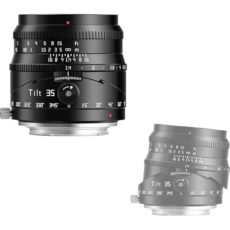 TTArtisan 35 mm TILT F1.4 APS-C, Neigungsobjektiv mit ±8 mm Neigung, Metallgehäuse, kompatibel mit M43-Halterung, Schwarz